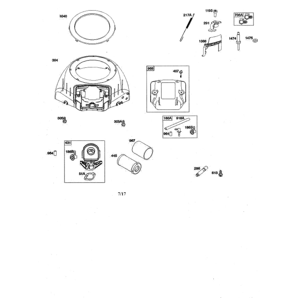 Engine >> Blower Housing/Air Cleaner Diagram and Parts List for 96045006200  Husqvarna Lawn Tractor