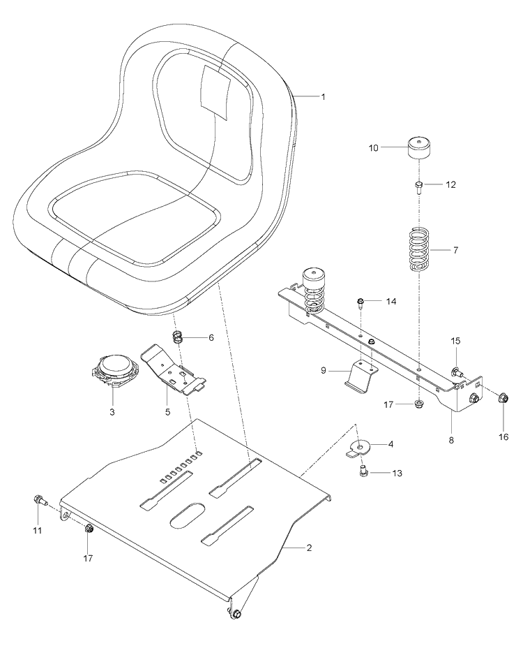 Seat Diagram and Parts List for RZ4216 (966612401)(2012-02) Husqvarna Lawn Mower