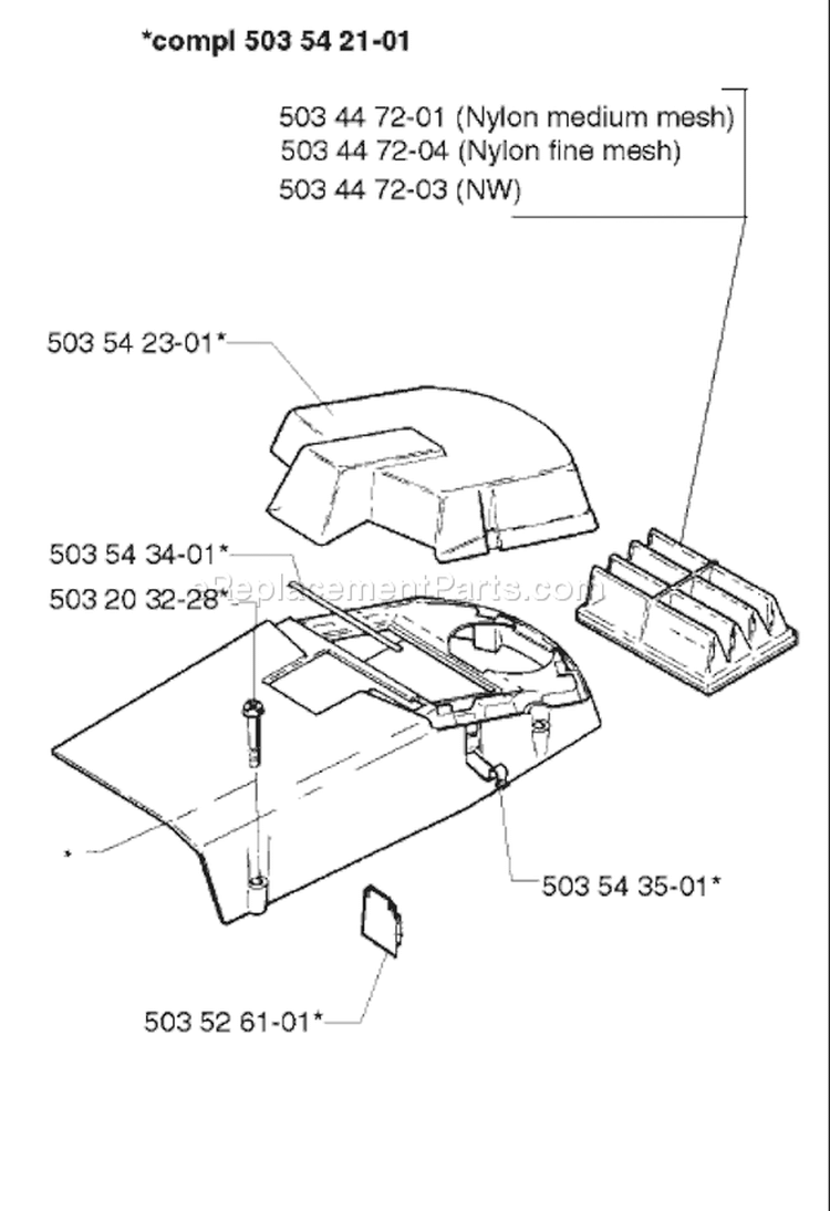 Page M Diagram and Parts List for 261EPA 261 EPA 1998-03 Husqvarna Chainsaw