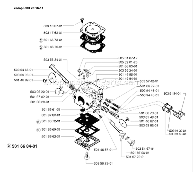 Page C Diagram and Parts List for 261EPA 261 EPA 1998-03 Husqvarna Chainsaw