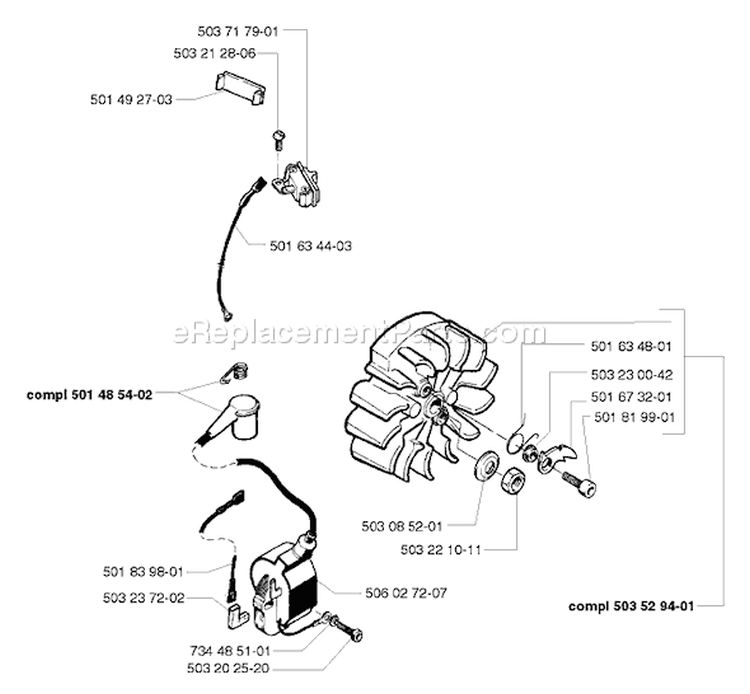 Page G Diagram and Parts List for 261EPA 261 EPA 1998-03 Husqvarna Chainsaw