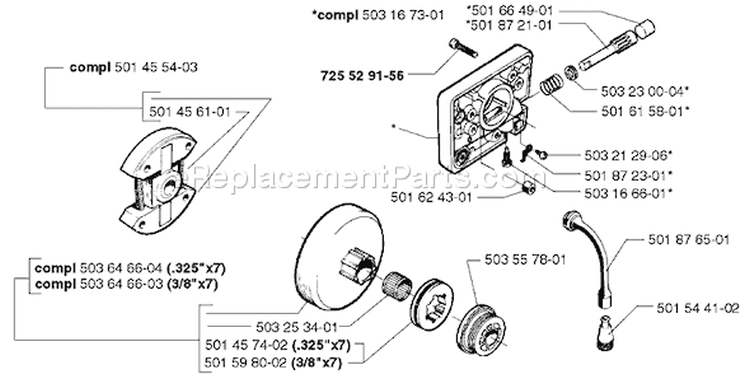 Page H Diagram and Parts List for 261EPA 261 EPA 1999-06 Husqvarna Chainsaw