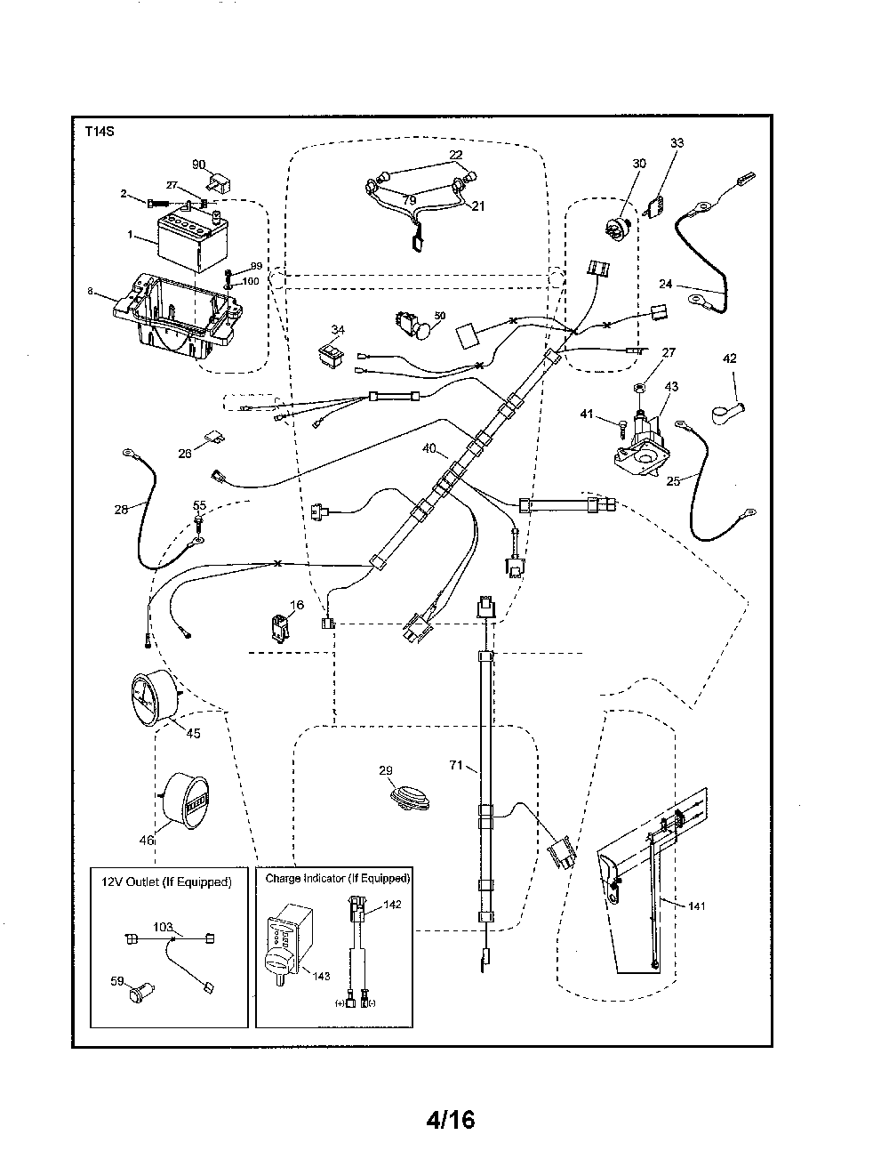 Electrical Diagram and Parts List for GT54CS-502140  Husqvarna Lawn Tractor