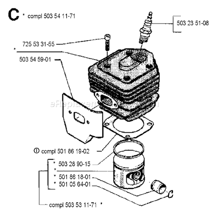 Page I Diagram and Parts List for 262 1990-03 Husqvarna Chainsaw