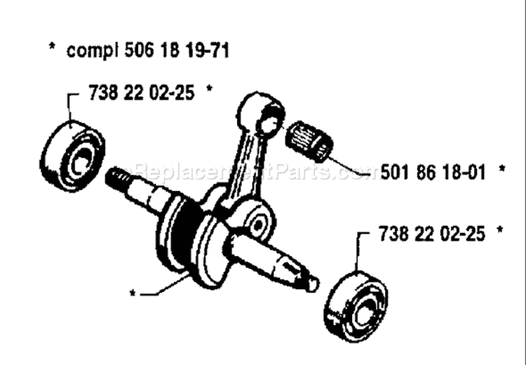 Page F Diagram and Parts List for 262 1992-11 Husqvarna Chainsaw