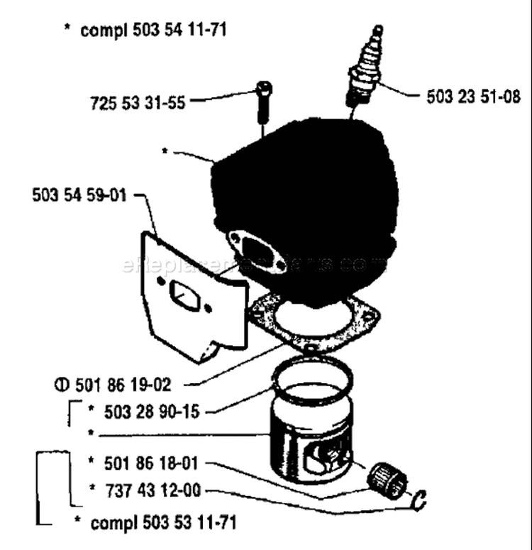 Page I Diagram and Parts List for 262 1992-11 Husqvarna Chainsaw