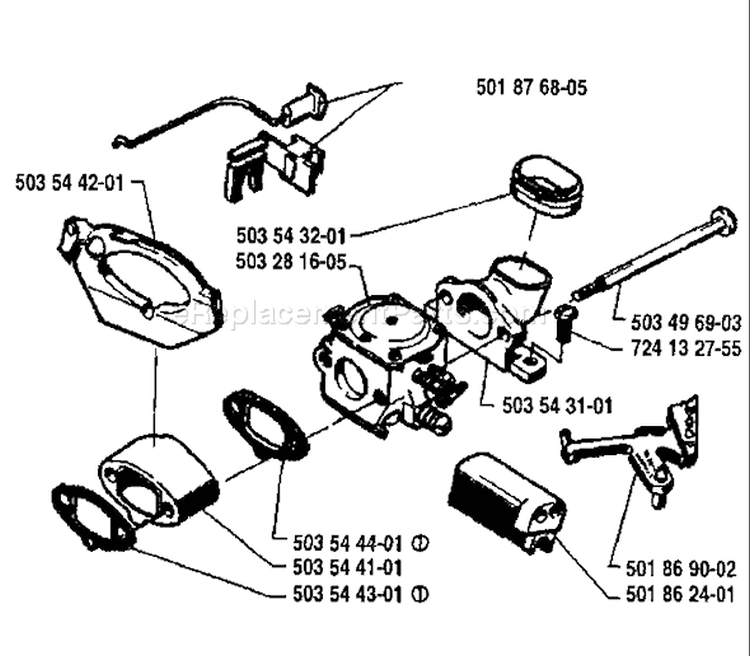 Page A Diagram and Parts List for 262 1994-06 Husqvarna Chainsaw