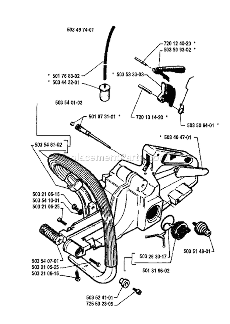 Page L Diagram and Parts List for 262 1994-06 Husqvarna Chainsaw