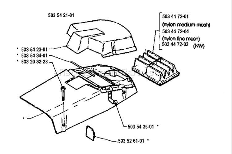 Page M Diagram and Parts List for 262 1994-06 Husqvarna Chainsaw