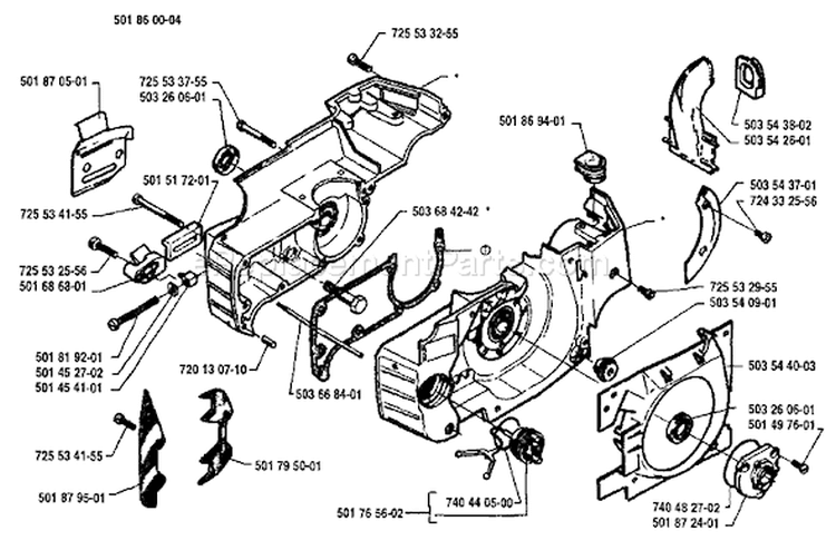 Page E Diagram and Parts List for 262 1994-06 Husqvarna Chainsaw