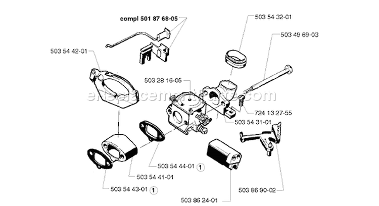 Page A Diagram and Parts List for 262 1996-01 Husqvarna Chainsaw