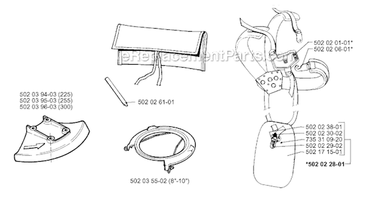 Accessories Diagram and Parts List for 265RX 1995-11 Husqvarna Brush Cutter