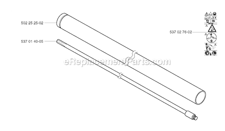 Shaft Diagram and Parts List for 265RX 2002-08 Husqvarna Brush Cutter