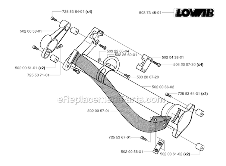 Tower Diagram and Parts List for 265RX 2002-08 Husqvarna Brush Cutter