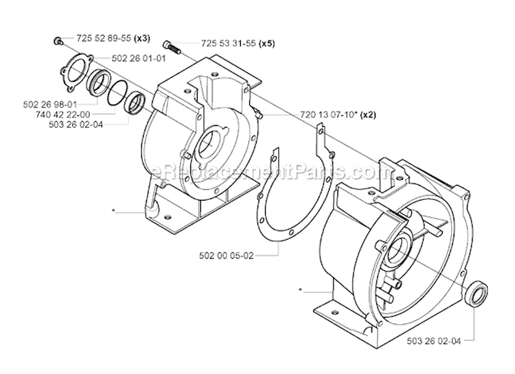 Crankcase Diagram and Parts List for 265RX 2006-01 Husqvarna Brush Cutter
