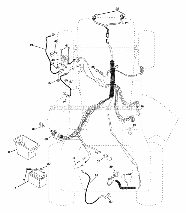 Electrical Diagram and Parts List for WET2242STA 2003 Husqvarna Lawn Tractor