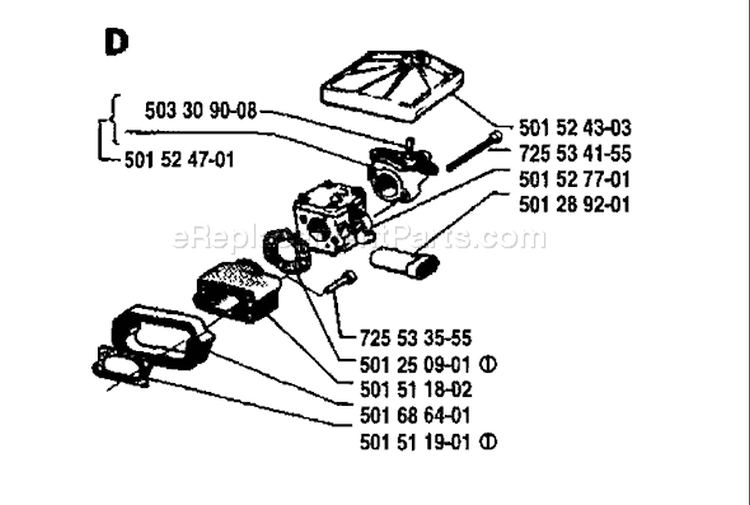 Page A Diagram and Parts List for 266 1981-09 Husqvarna Chainsaw