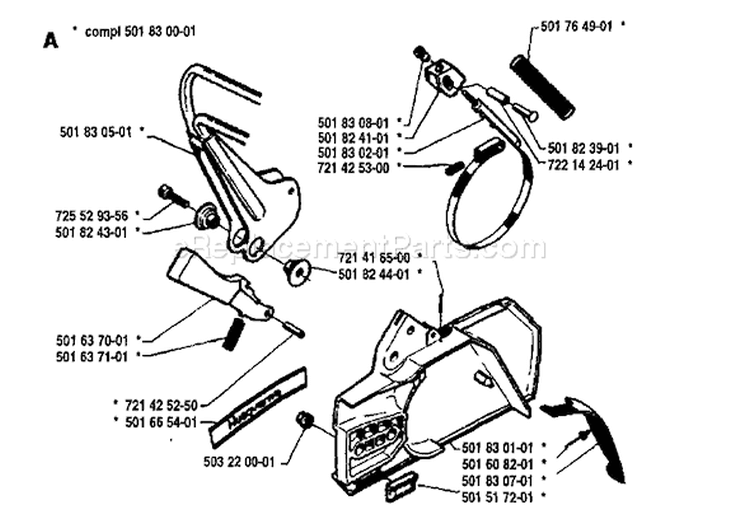 Page C Diagram and Parts List for 266 1981-09 Husqvarna Chainsaw