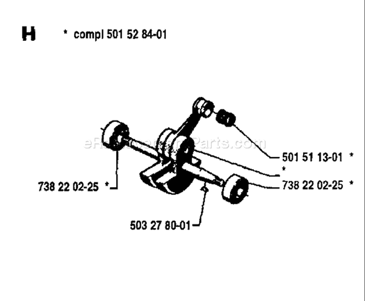 Page E Diagram and Parts List for 266 1981-09 Husqvarna Chainsaw