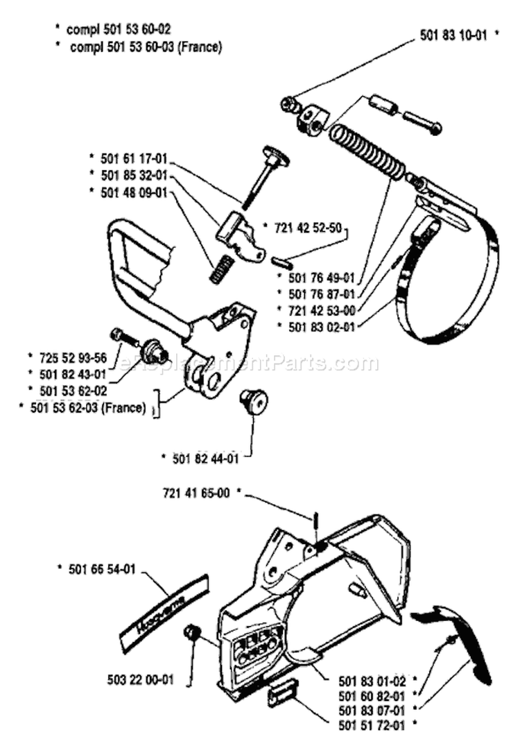Page C Diagram and Parts List for 266 1982-12 Husqvarna Chainsaw