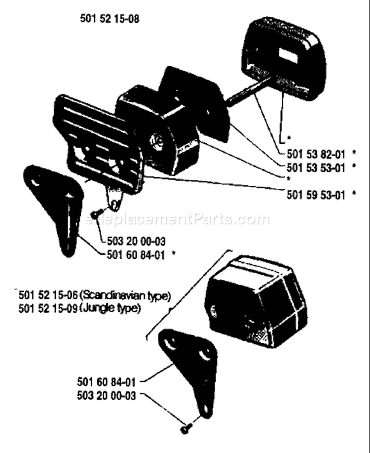 Page G Diagram and Parts List for 266 1983-06 Husqvarna Chainsaw
