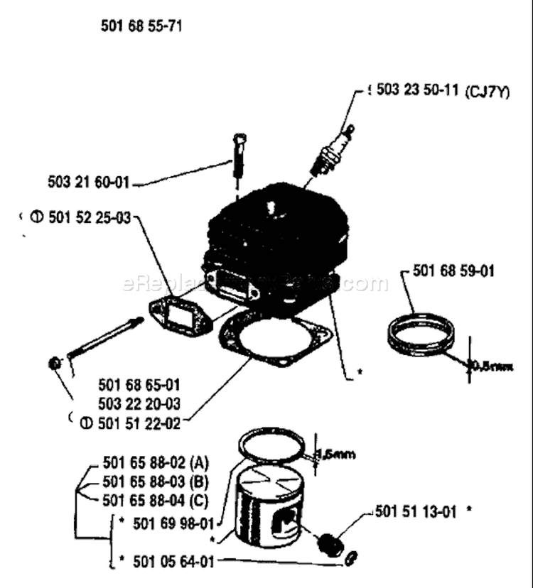 Page I Diagram and Parts List for 266 1983-06 Husqvarna Chainsaw
