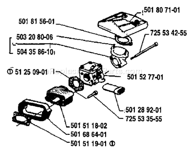 Page A Diagram and Parts List for 266 1984-08 Husqvarna Chainsaw