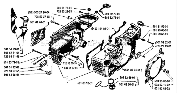 Page D Diagram and Parts List for 266 1984-08 Husqvarna Chainsaw