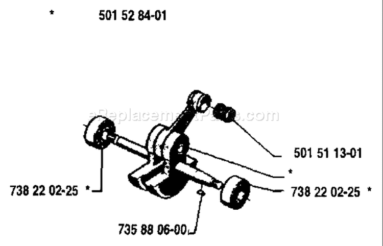 Page E Diagram and Parts List for 266 1984-08 Husqvarna Chainsaw