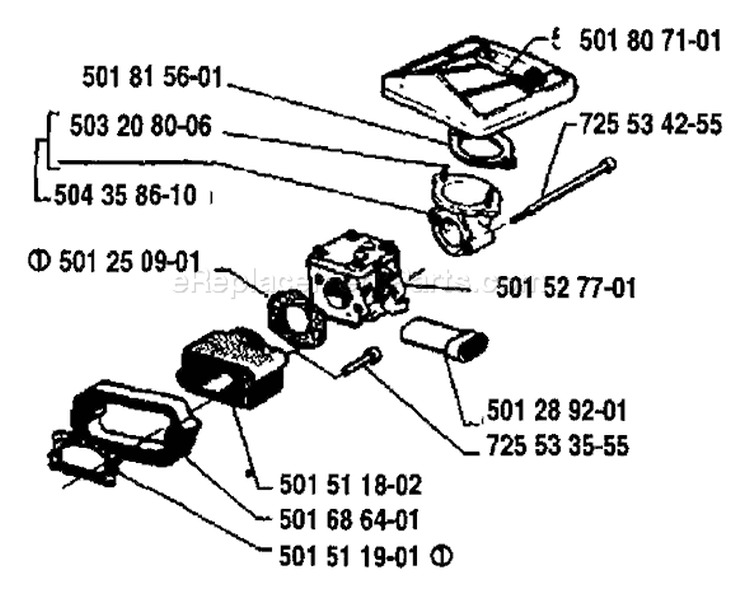 Page A Diagram and Parts List for 266 1984-10 Husqvarna Chainsaw
