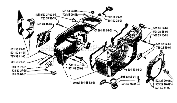 Page D Diagram and Parts List for 266 1984-10 Husqvarna Chainsaw