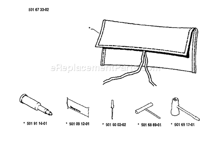 Page M Diagram and Parts List for 266 1985-01 Husqvarna Chainsaw