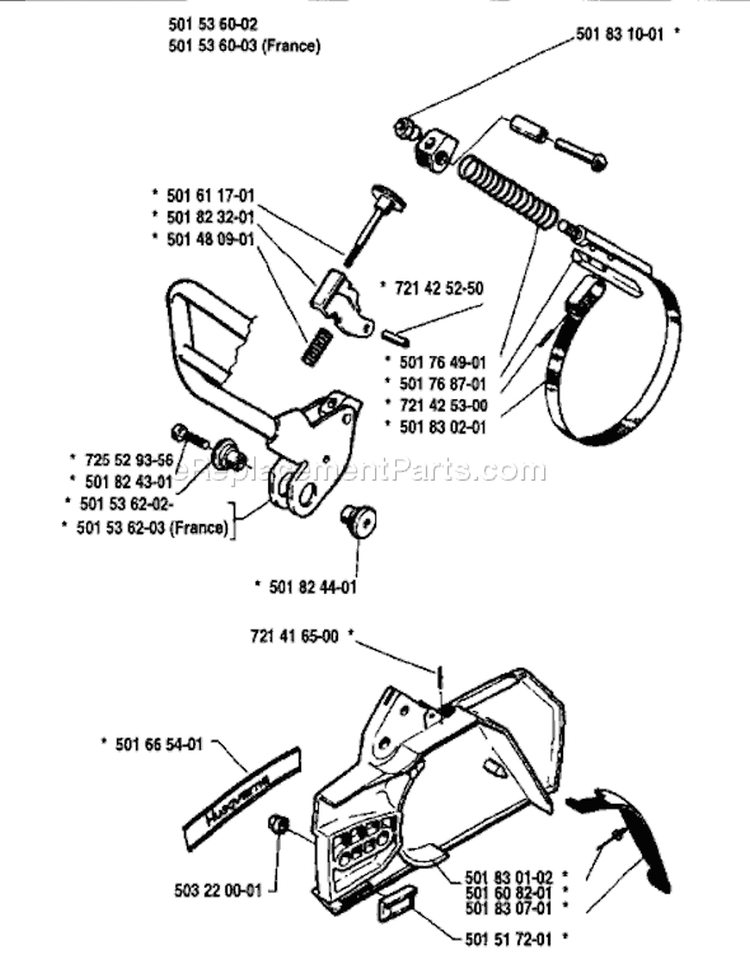Page C Diagram and Parts List for 266 1985-01 Husqvarna Chainsaw