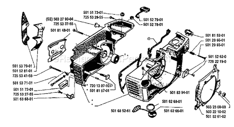 Page D Diagram and Parts List for 266 1985-01 Husqvarna Chainsaw