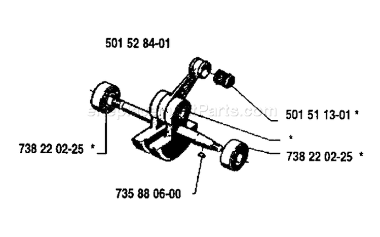 Page E Diagram and Parts List for 266 1985-01 Husqvarna Chainsaw