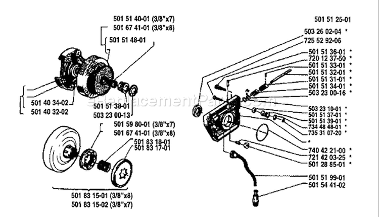 Page I Diagram and Parts List for 266 1985-01 Husqvarna Chainsaw