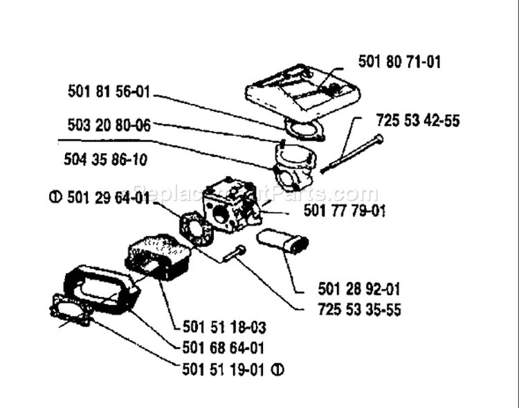 Page A Diagram and Parts List for 266 1985-06 Husqvarna Chainsaw