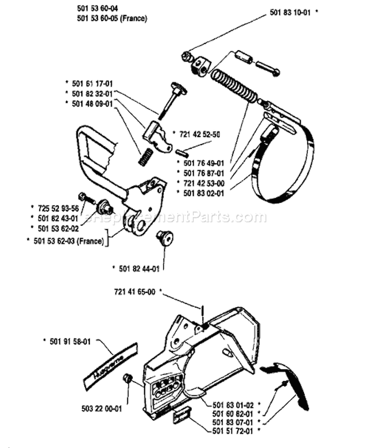 Page C Diagram and Parts List for 266 1985-06 Husqvarna Chainsaw