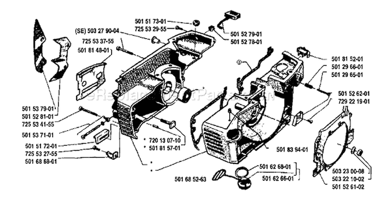 Page D Diagram and Parts List for 266 1985-06 Husqvarna Chainsaw