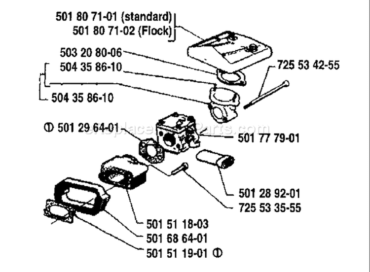 Page A Diagram and Parts List for 266 1986-01 Husqvarna Chainsaw