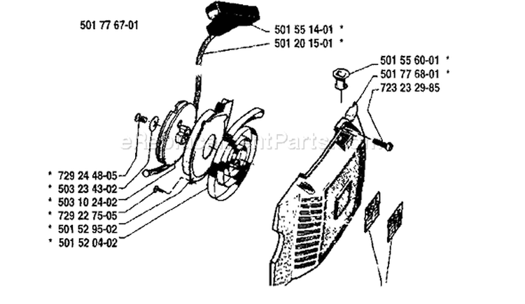 Page K Diagram and Parts List for 266 1986-01 Husqvarna Chainsaw
