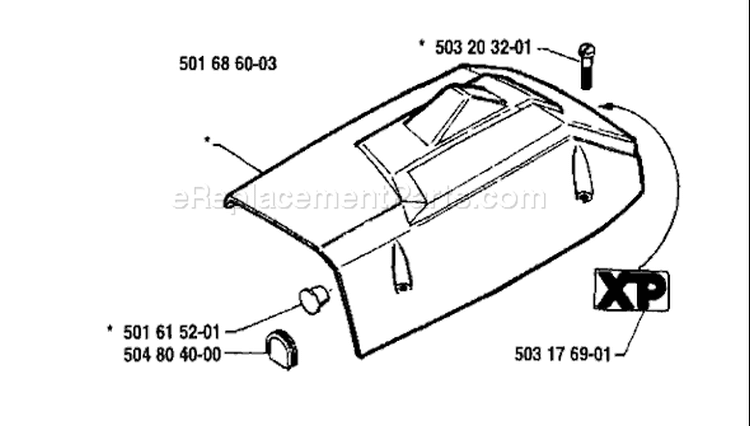 Page M Diagram and Parts List for 266 1986-01 Husqvarna Chainsaw