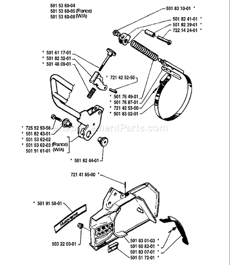 Page C Diagram and Parts List for 266 1986-01 Husqvarna Chainsaw