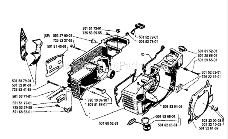 Page D Diagram and Parts List for 266 1986-01 Husqvarna Chainsaw