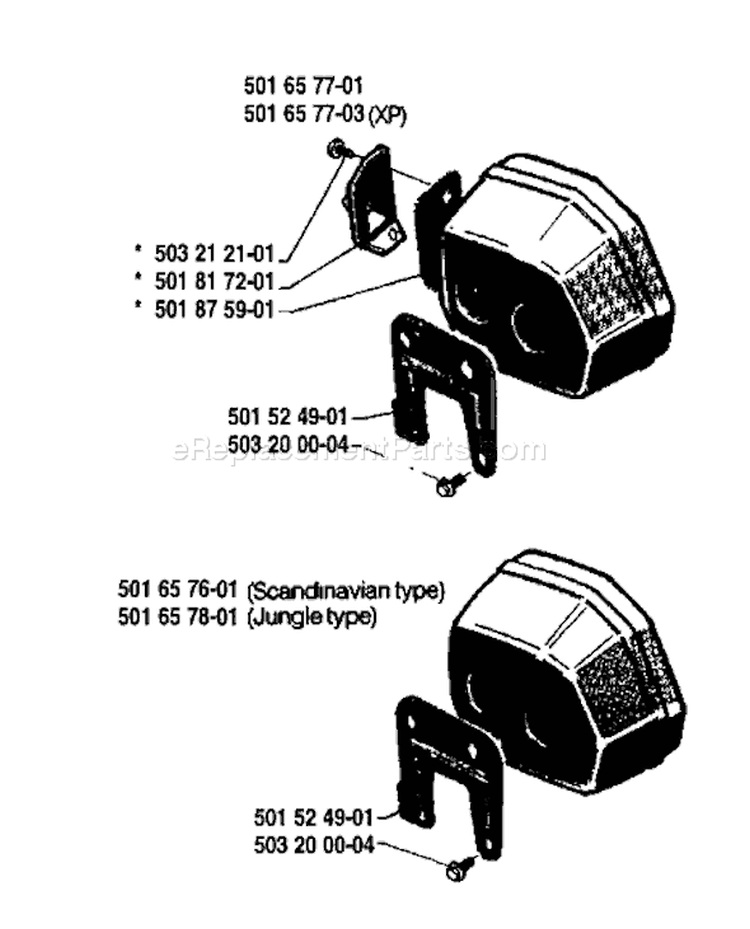 Page G Diagram and Parts List for 266 1986-01 Husqvarna Chainsaw