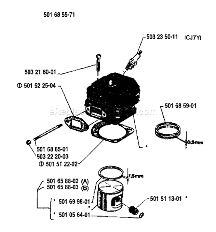 Page I Diagram and Parts List for 266 1986-01 Husqvarna Chainsaw