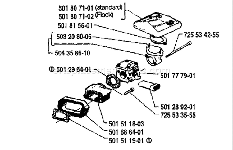 Page A Diagram and Parts List for 266 1986-04 Husqvarna Chainsaw