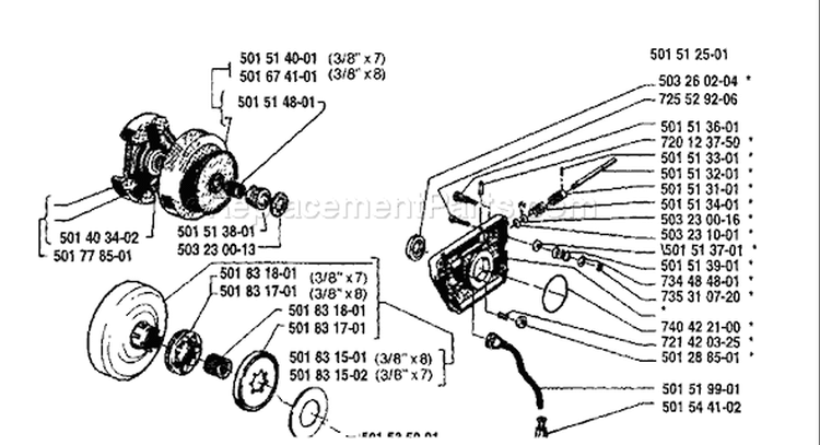 Page D Diagram and Parts List for 266 1986-04 Husqvarna Chainsaw