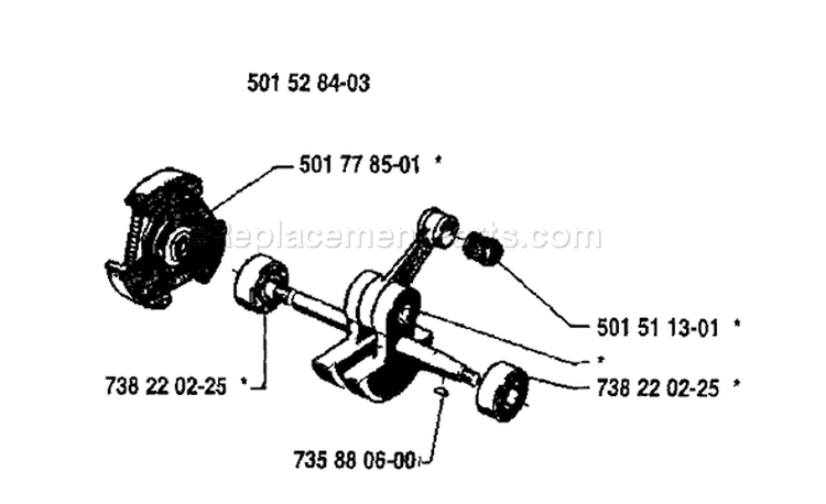 Page F Diagram and Parts List for 266 1986-04 Husqvarna Chainsaw