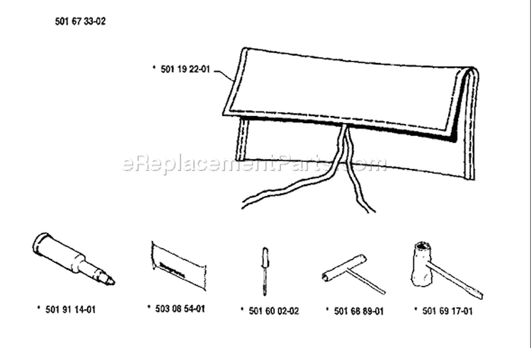 Page M Diagram and Parts List for 266 1986-12 Husqvarna Chainsaw